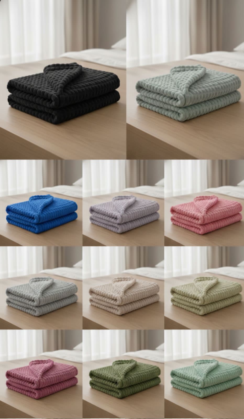 Los 17 colores disponibles de la cobija piel de conejo