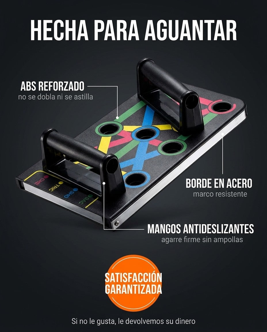 Materiales: ABS reforzado, borde en acero y mangos antideslizantes