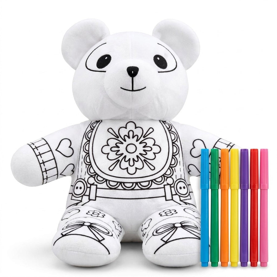 Peluche para colorear oso con 7 marcadores