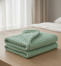 Cobija flannel textura 3D color verde jade