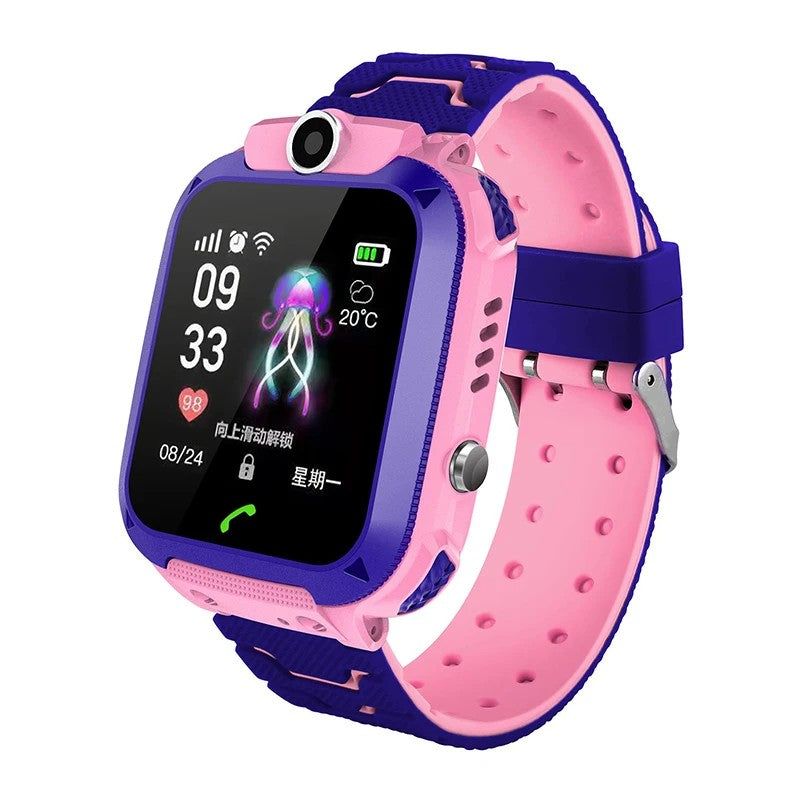 Reloj GPS para niños color rosa, vista frontal