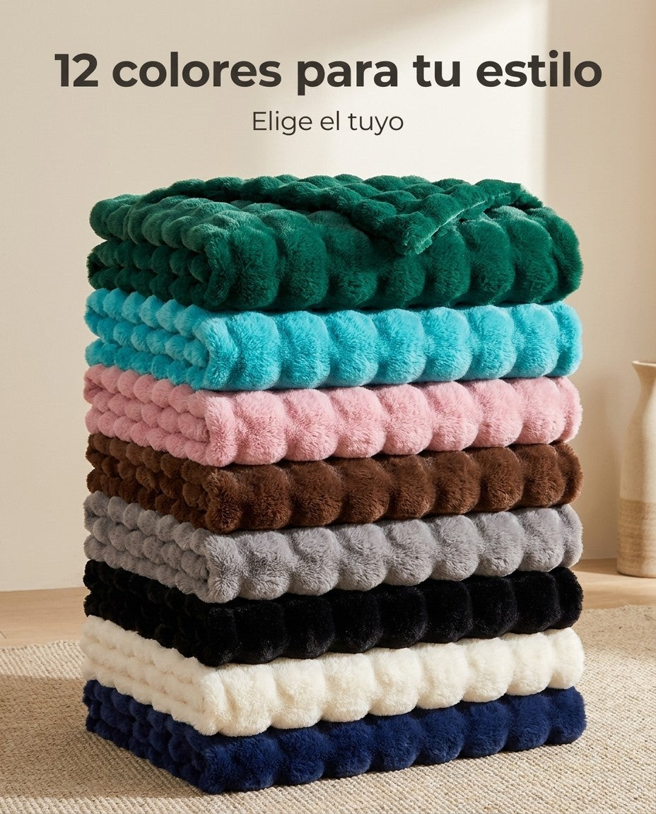 12 colores disponibles de la cobija burbuja piel de ángel