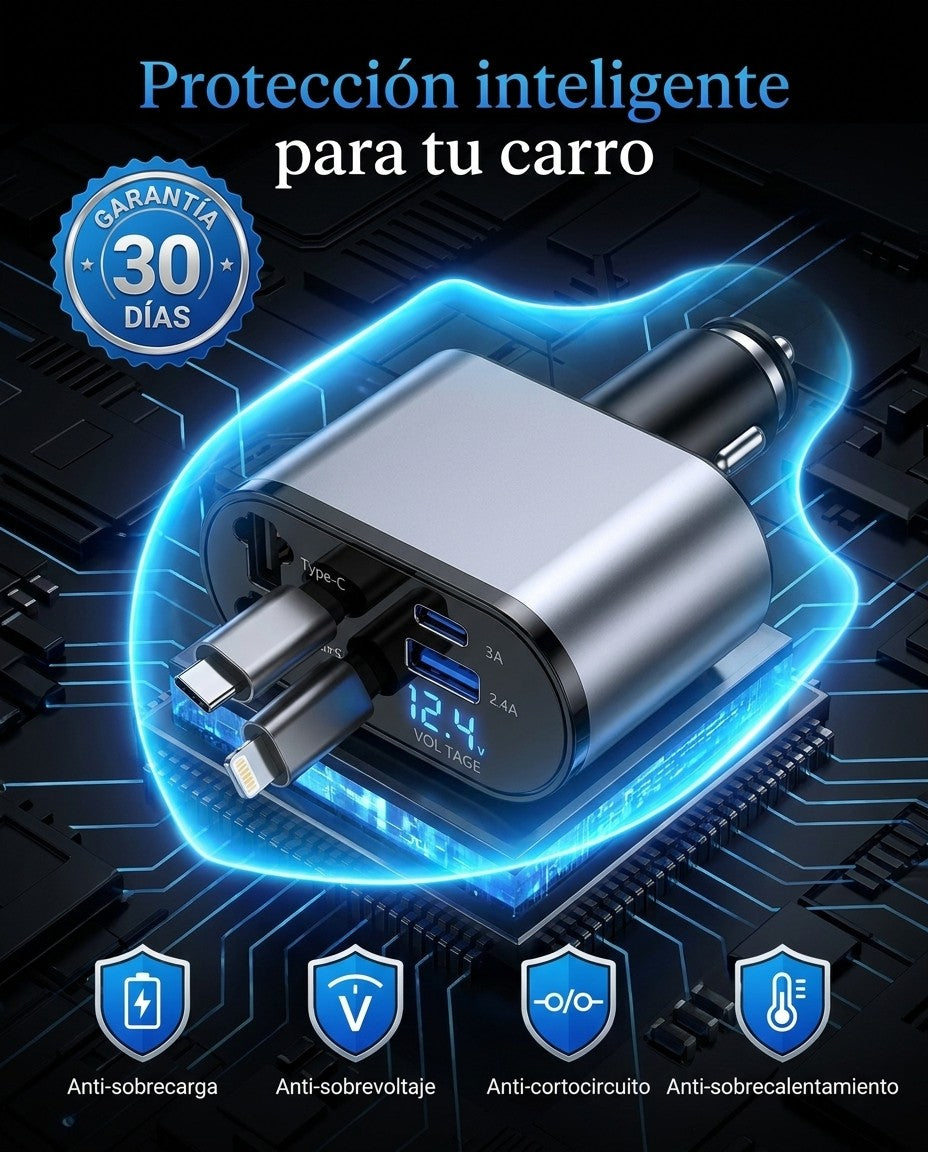 Protección inteligente del cargador: anti-sobrecarga, anti-sobrevoltaje, anti-cortocircuito y anti-sobrecalentamiento, garantía 30 días