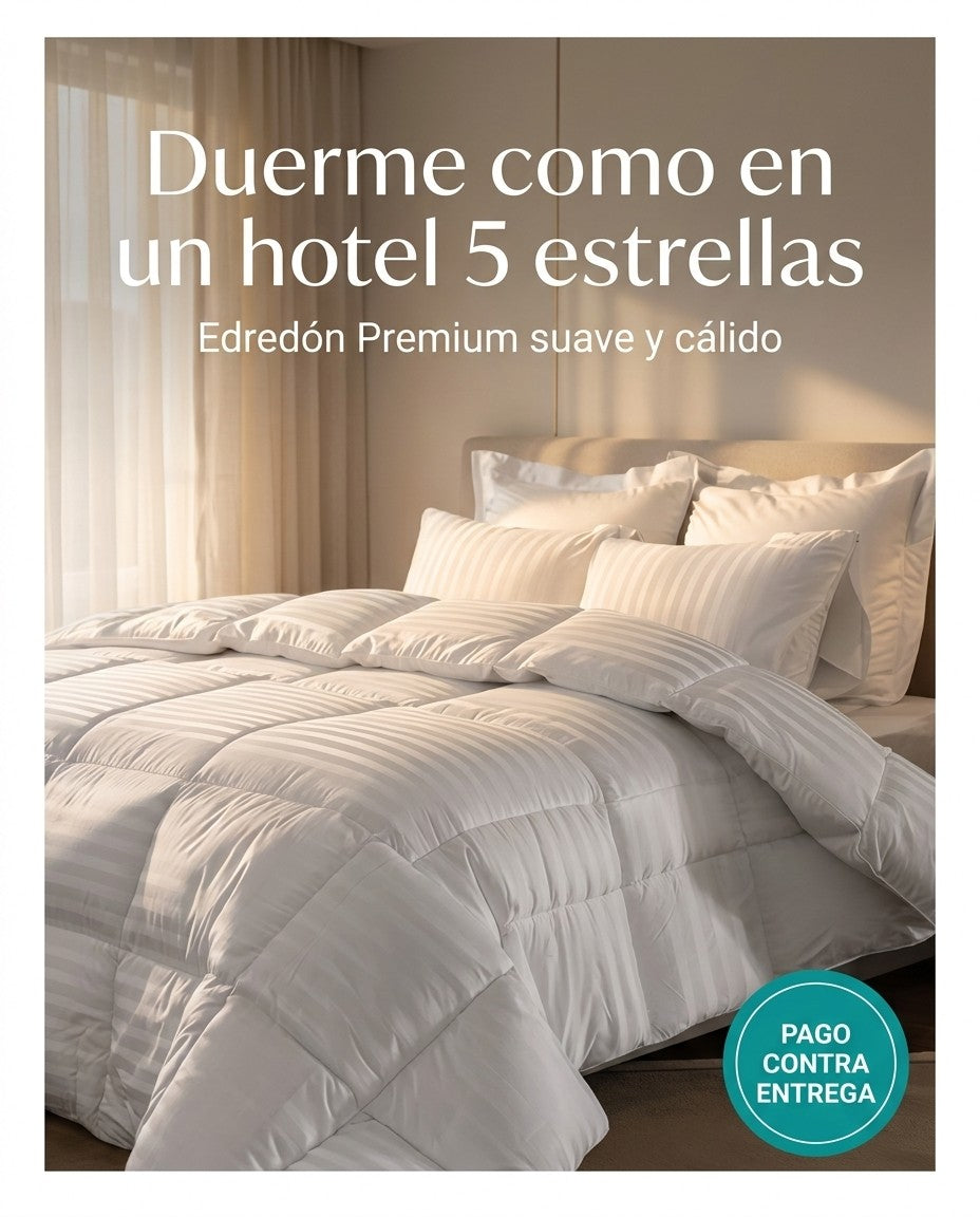 Edredón Premium Tipo Hotel sobre una cama de lujo