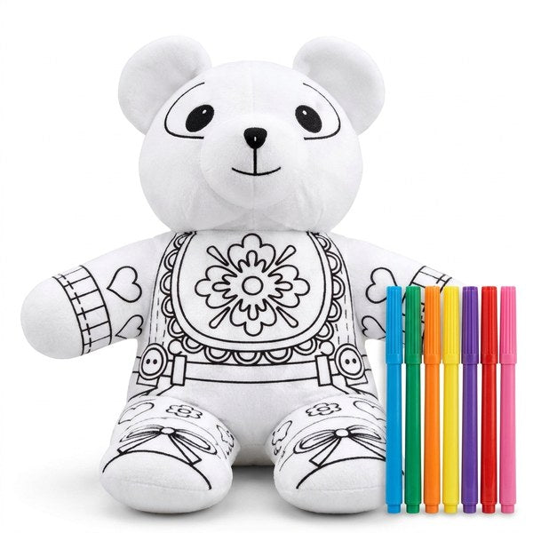 Peluche de oso para colorear en blanco, antes de colorear